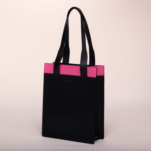 Borsa colonna verticale fucsia rosa