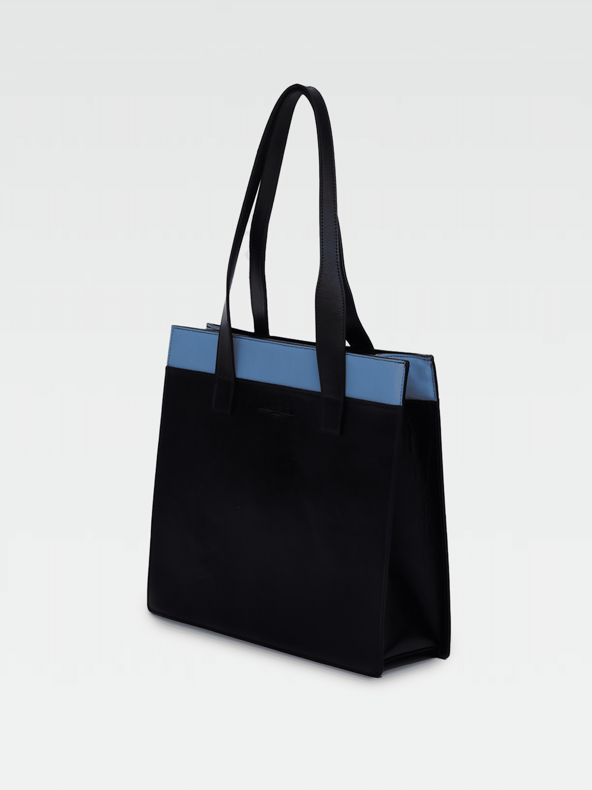 Borsa Colonna Orizzontale in Pelle Ciano