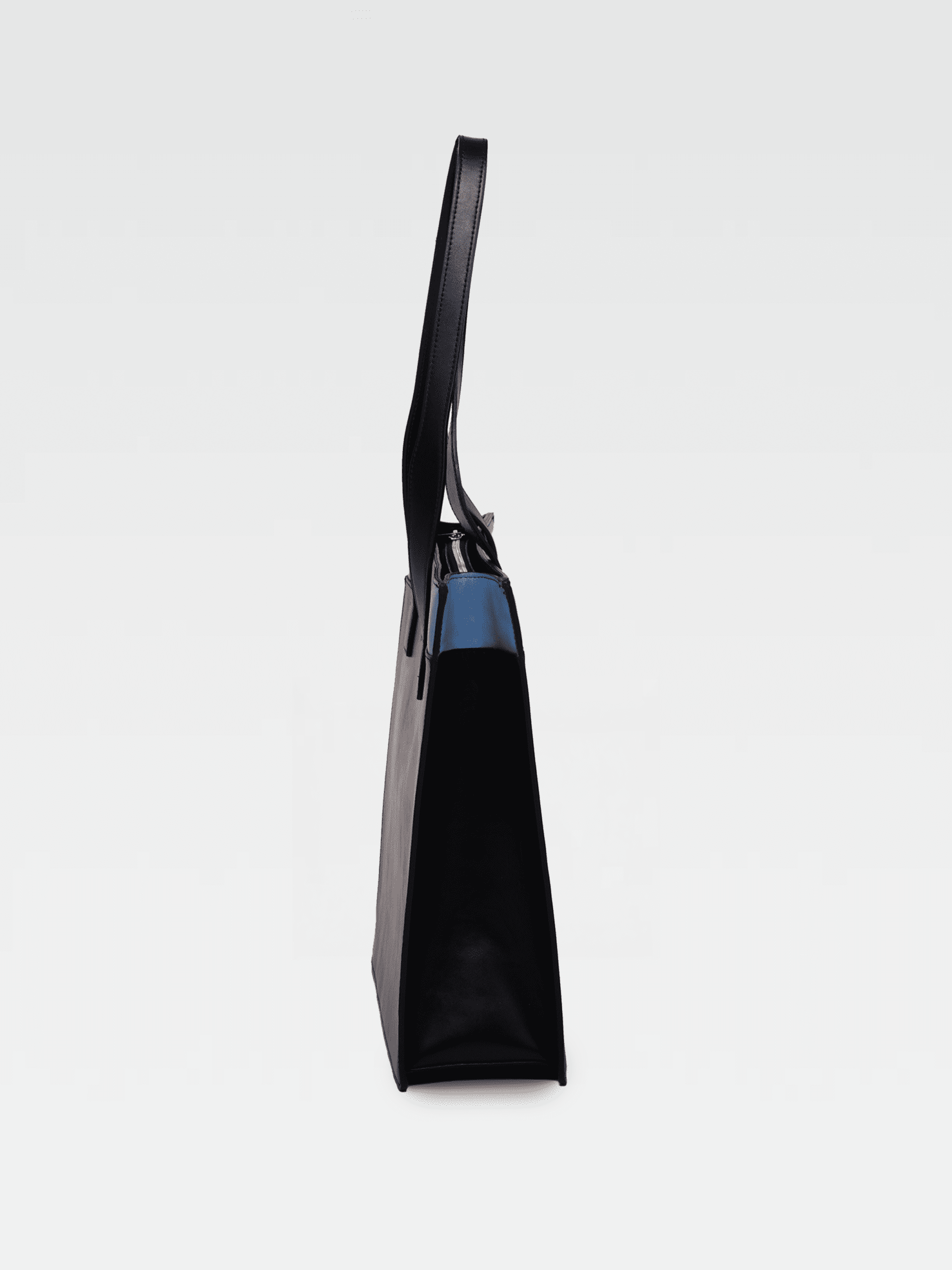 Borsa Colonna Orizzontale in Pelle Ciano