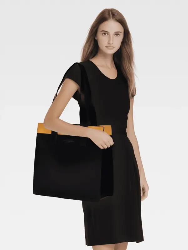 Borsa Colonna a Spalla in Pelle Gialla