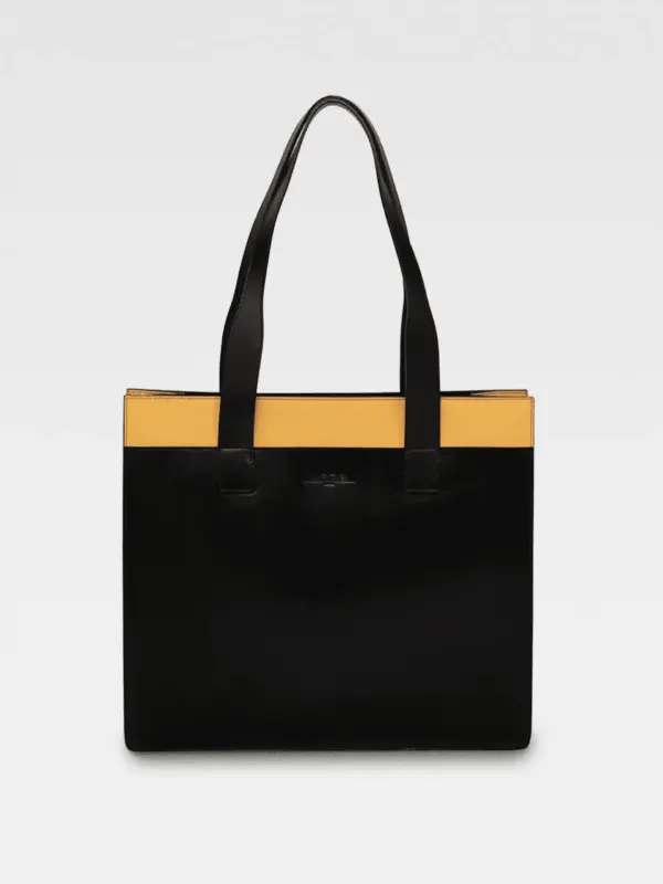 Borsa Colonna a Spalla in Pelle Gialla