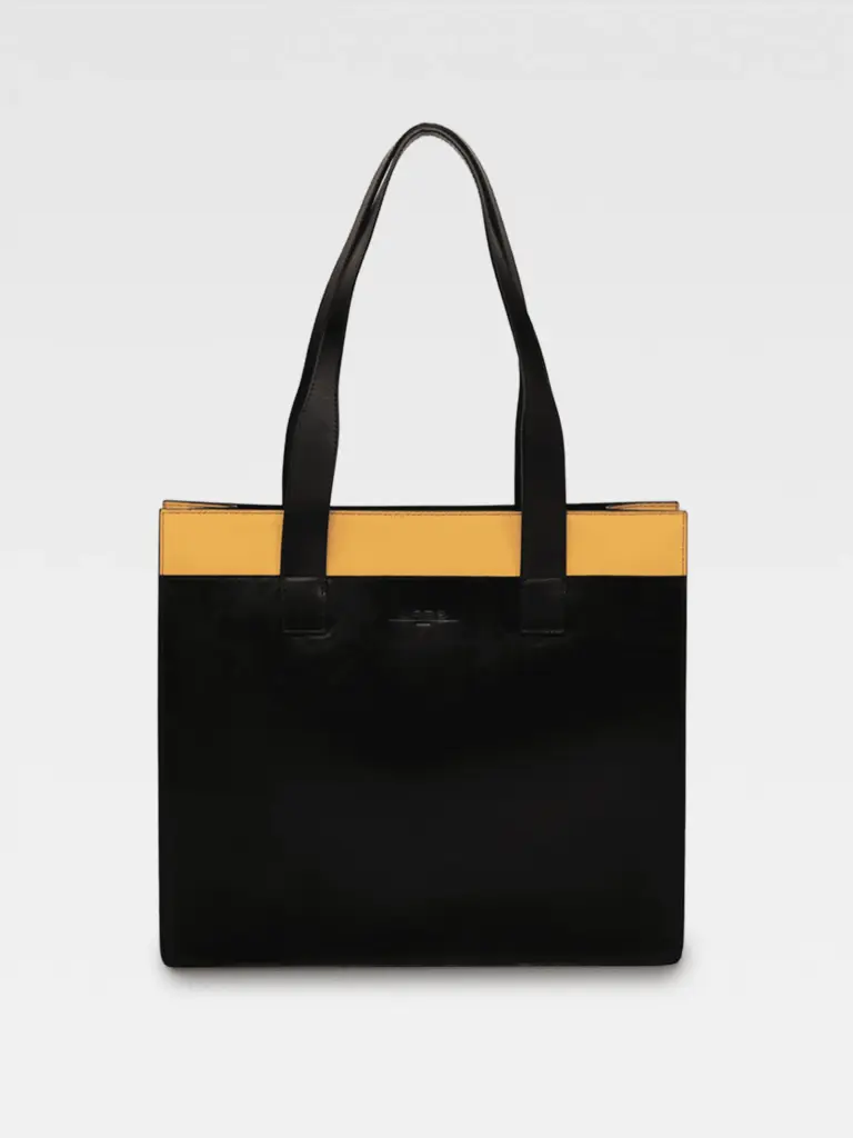 Borsa Colonna a Spalla in Pelle Gialla