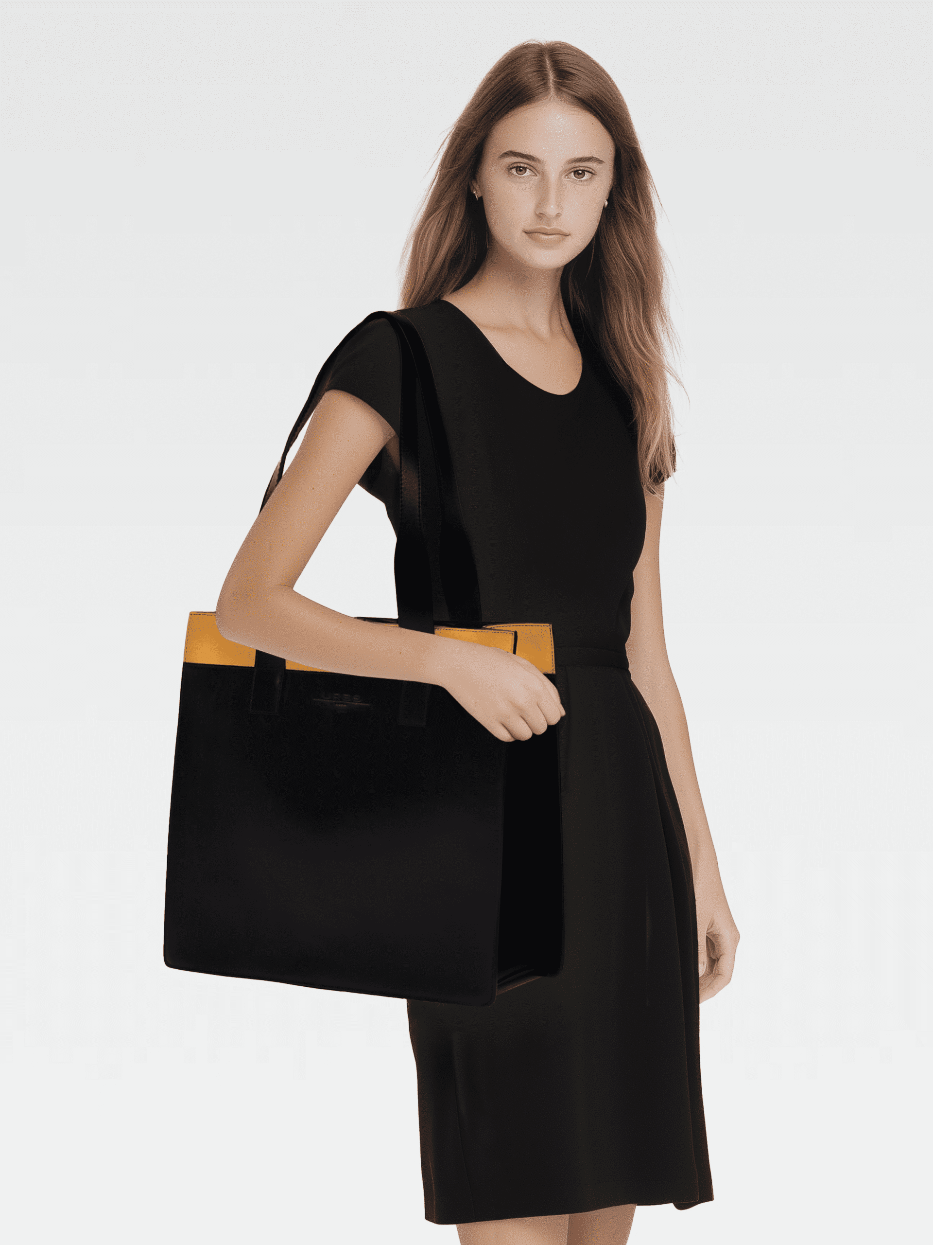 Borsa Colonna a Spalla in Pelle Gialla