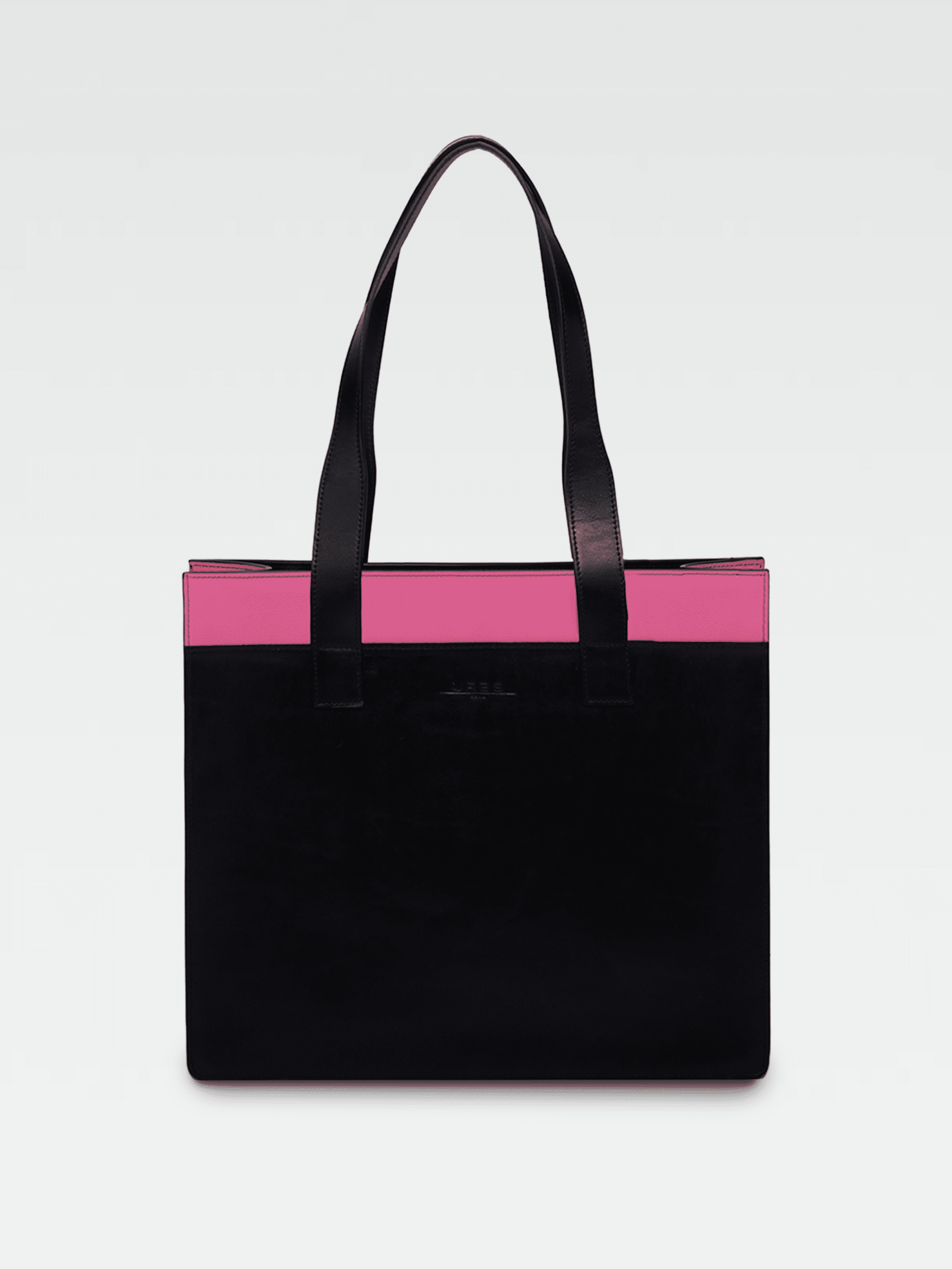 Borsa Colonna Orizzontale in Pelle Fucsia