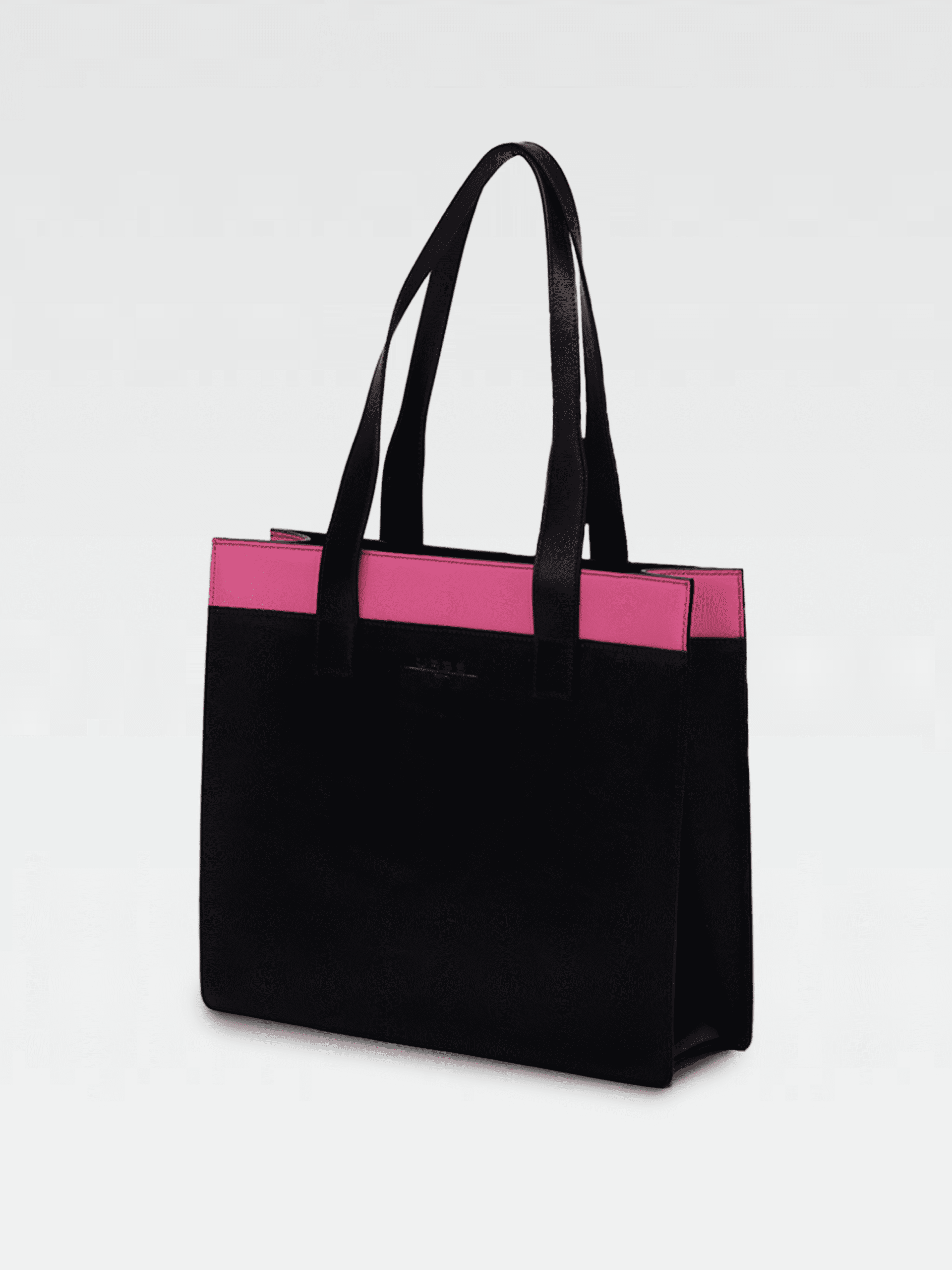 Borsa Colonna Orizzontale in Pelle Fucsia