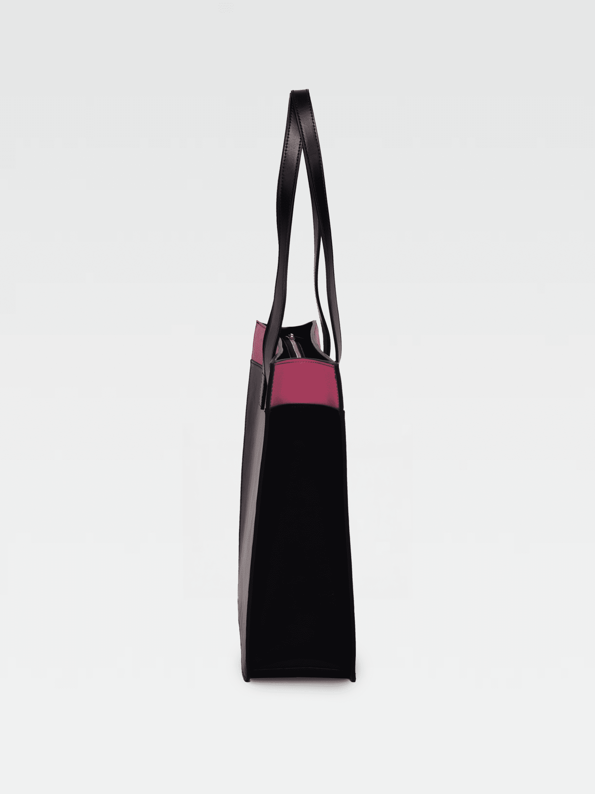 Borsa Colonna Orizzontale in Pelle Fucsia