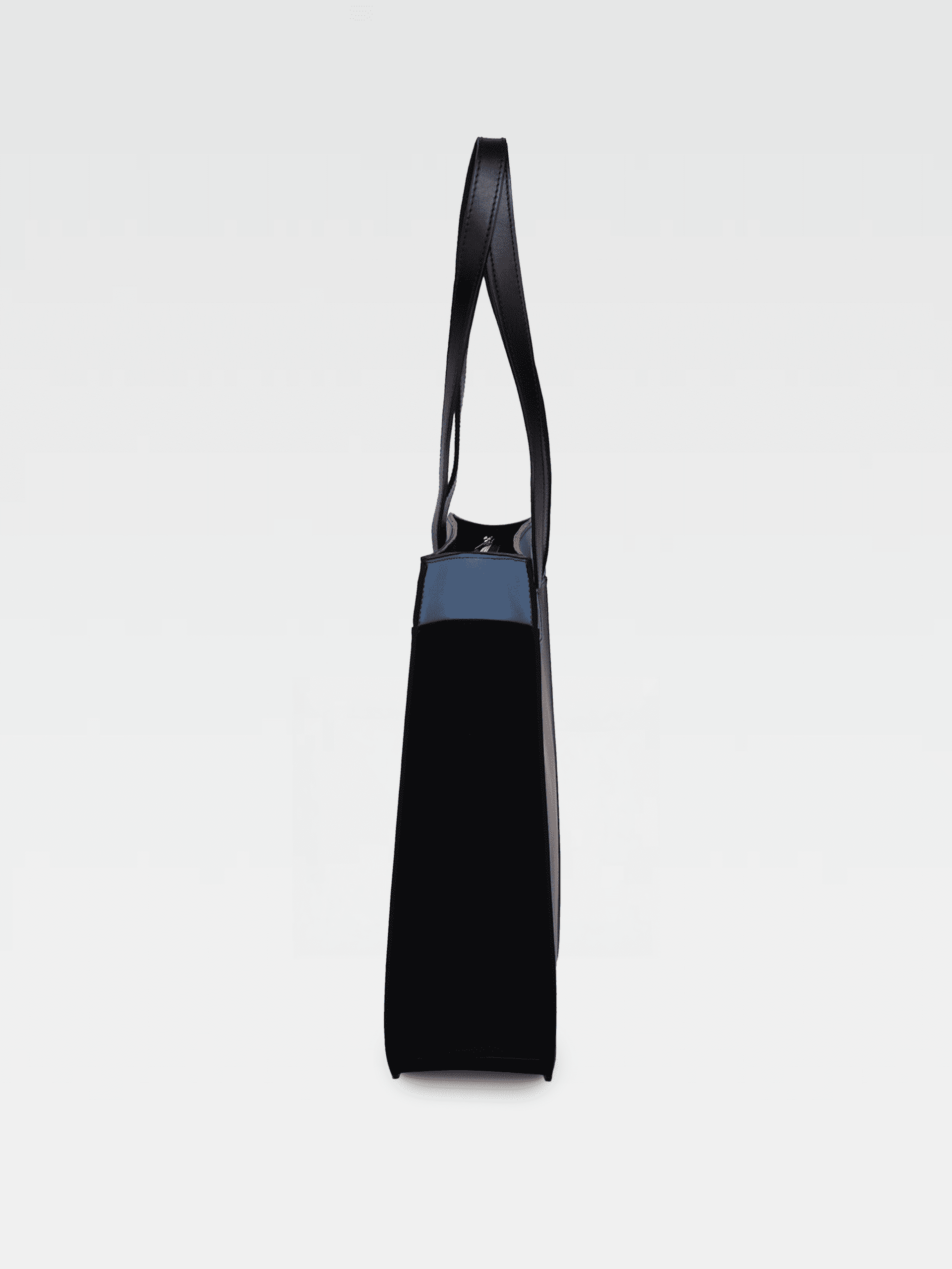 Borsa Colonna Verticale in Pelle Ciano