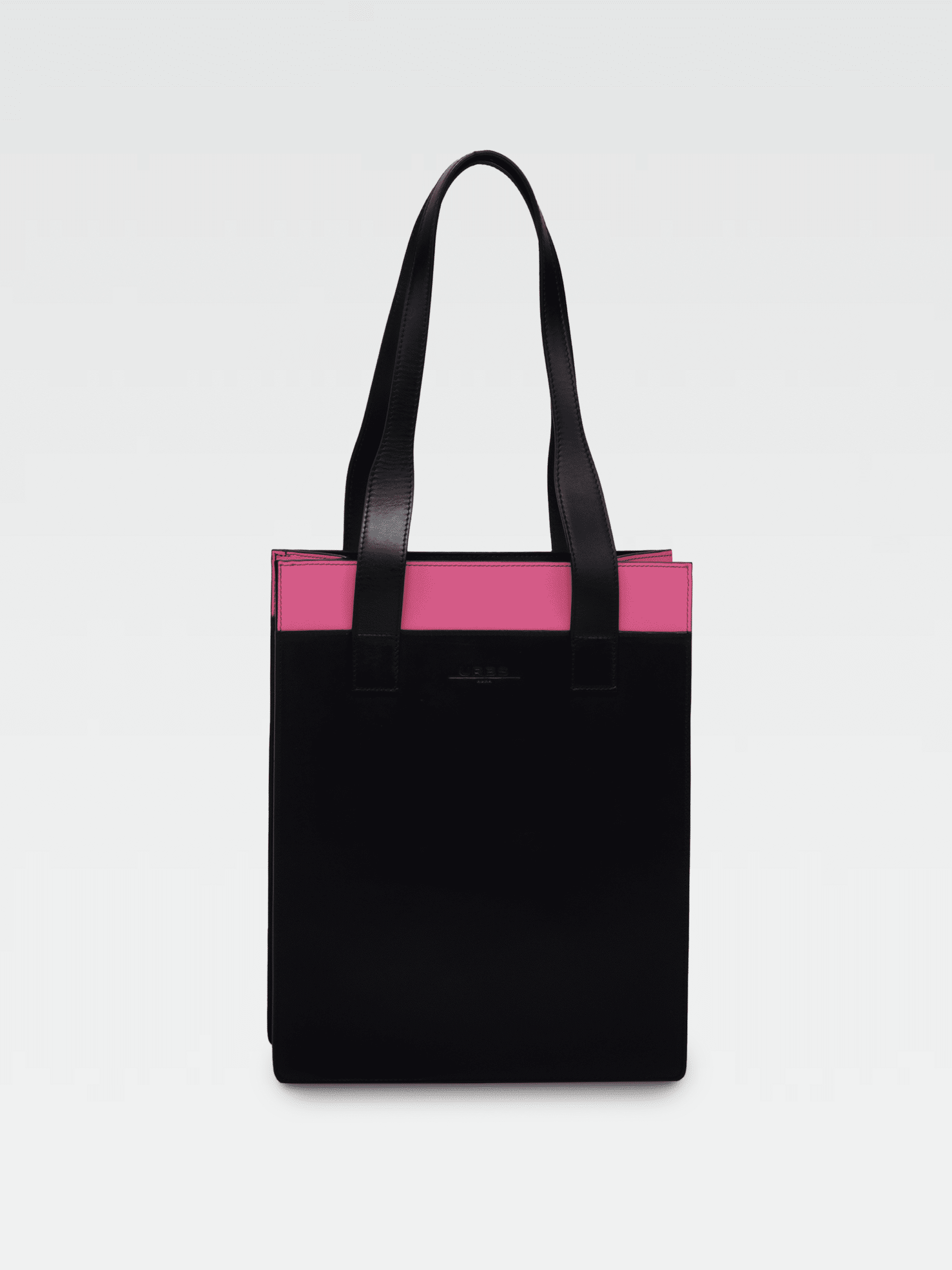 Borsa Colonna Verticale in Vera Pelle Fucsia