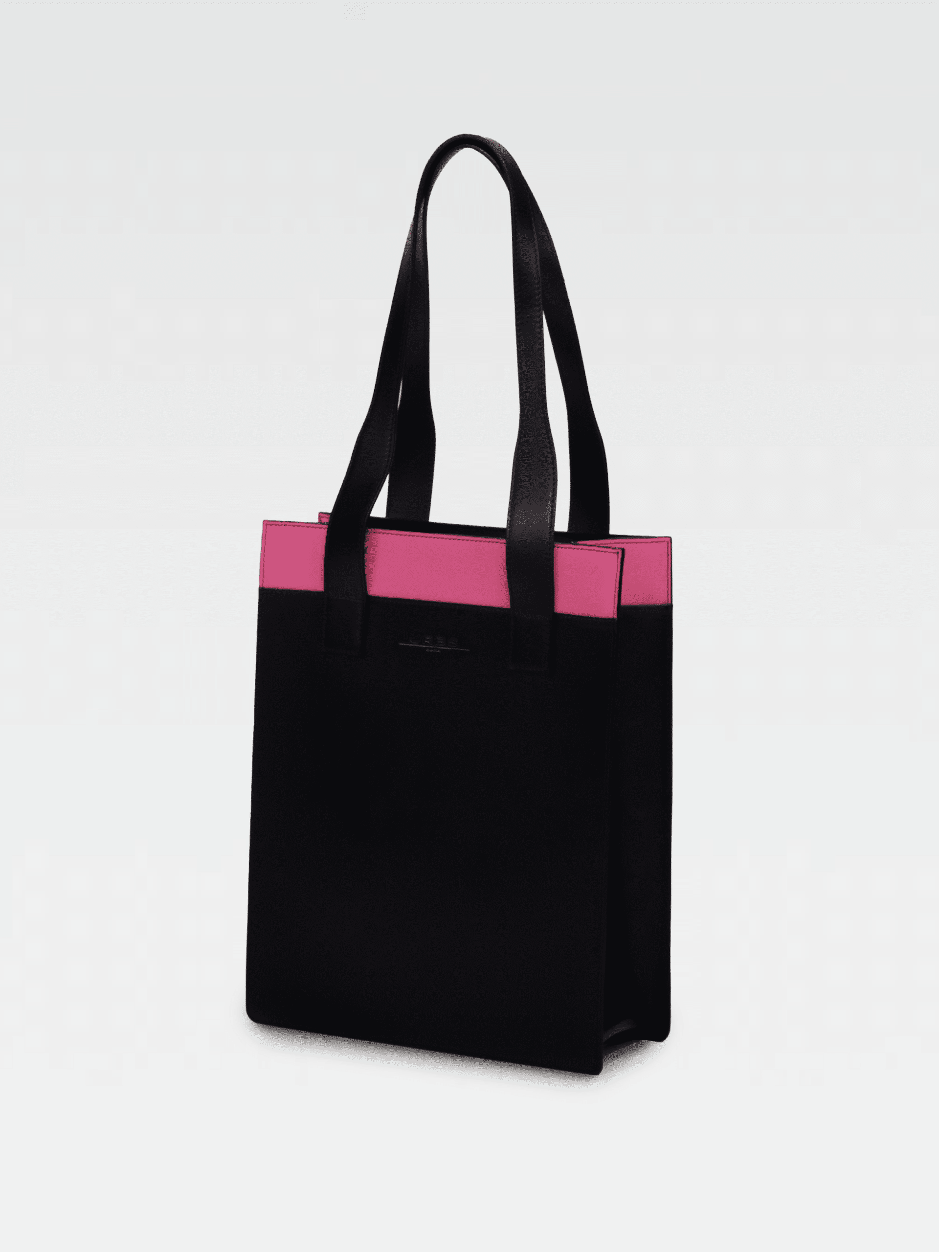 Borsa Colonna Verticale in Vera Pelle Fucsia