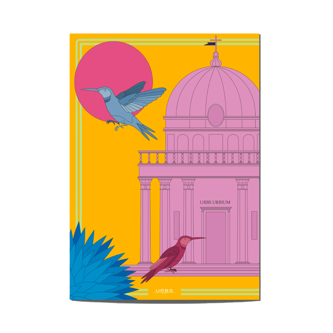 Illustrazione stilizzata del Tempietto di San Pietro in Montorio a Roma