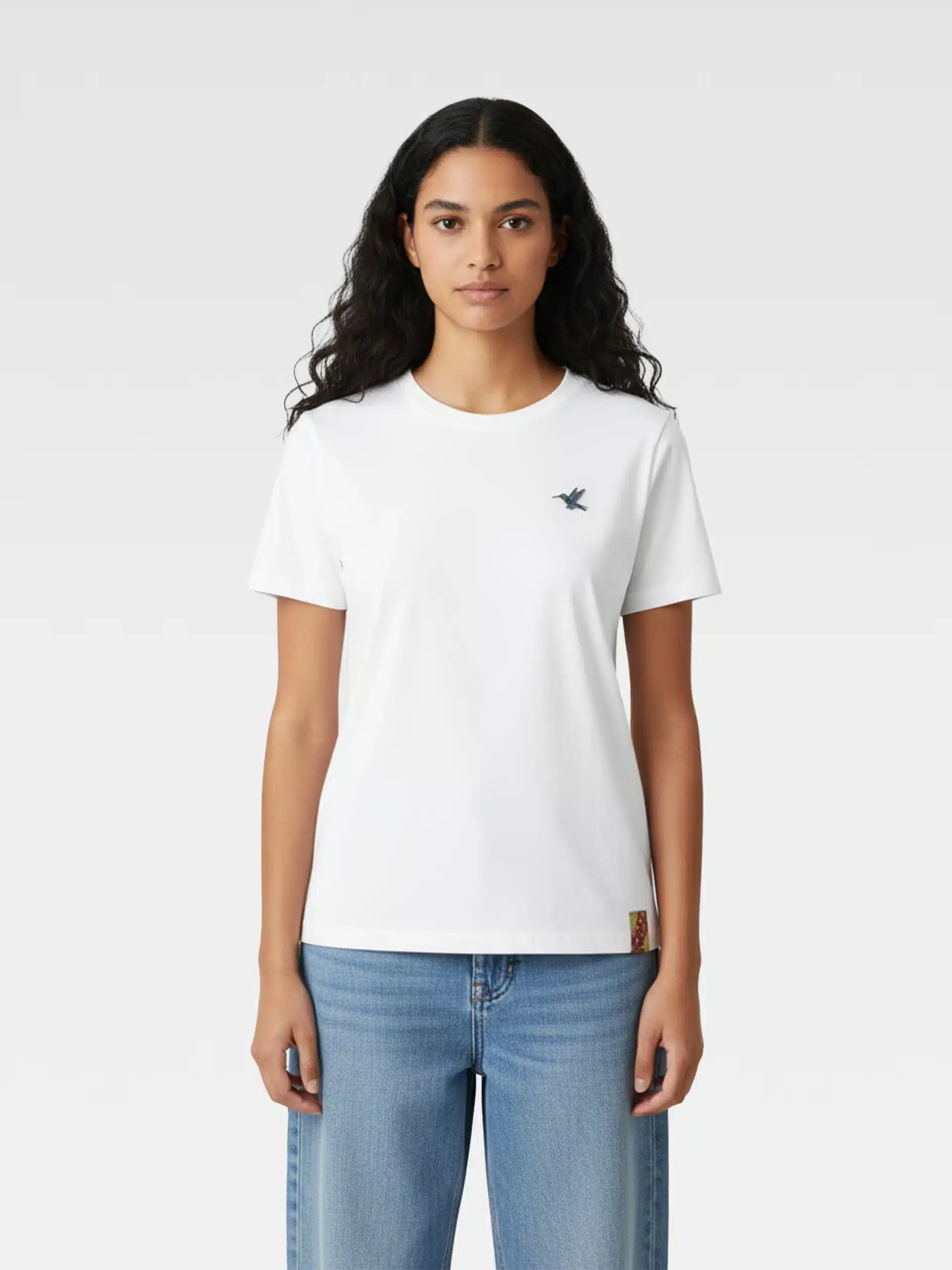T-Shirt Spilla Colibrì bianca