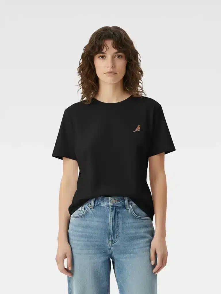 T-Shirt Spilla Parrocchetto nera