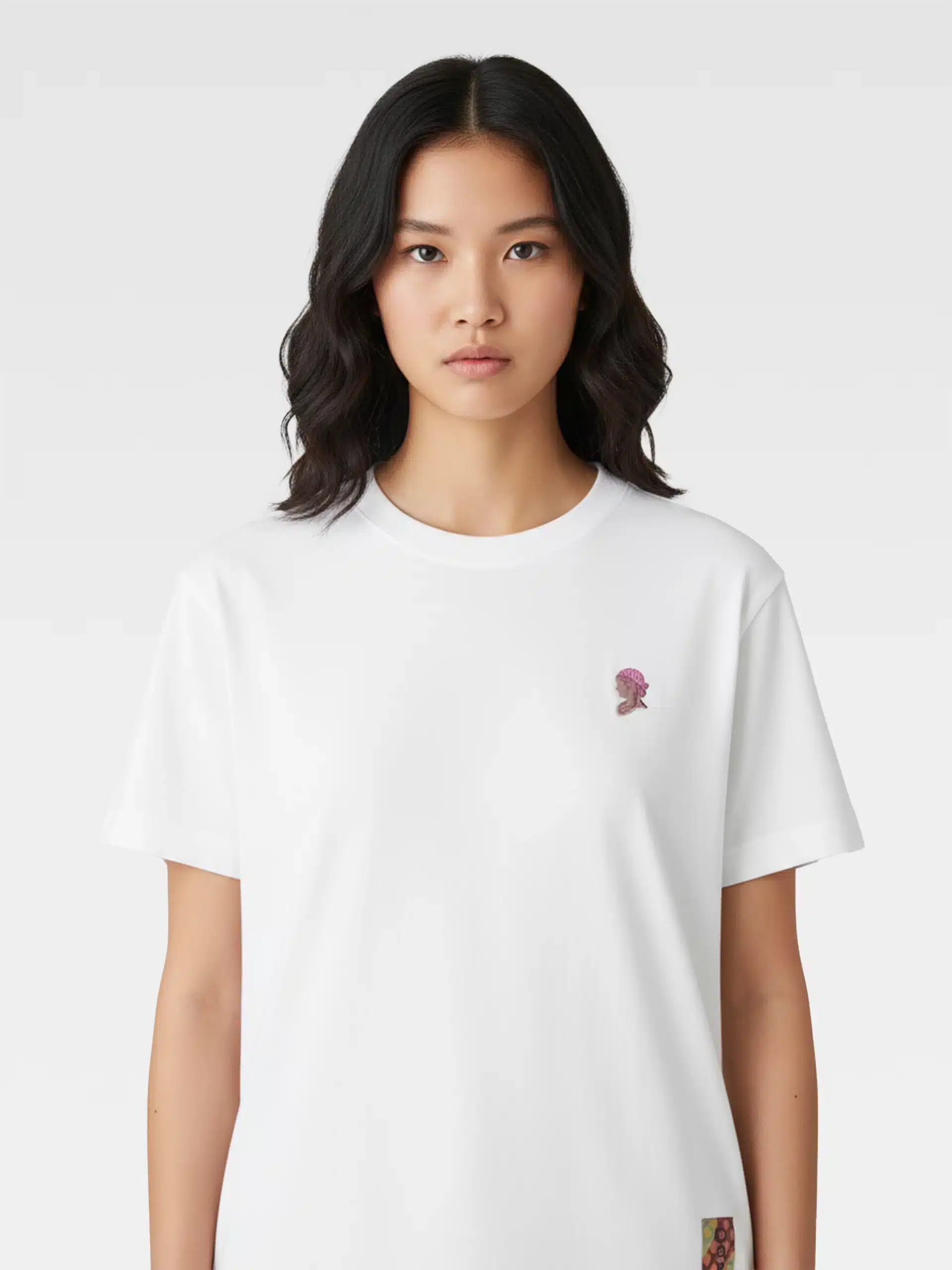 T-Shirt Spilla Testa Romana bianca