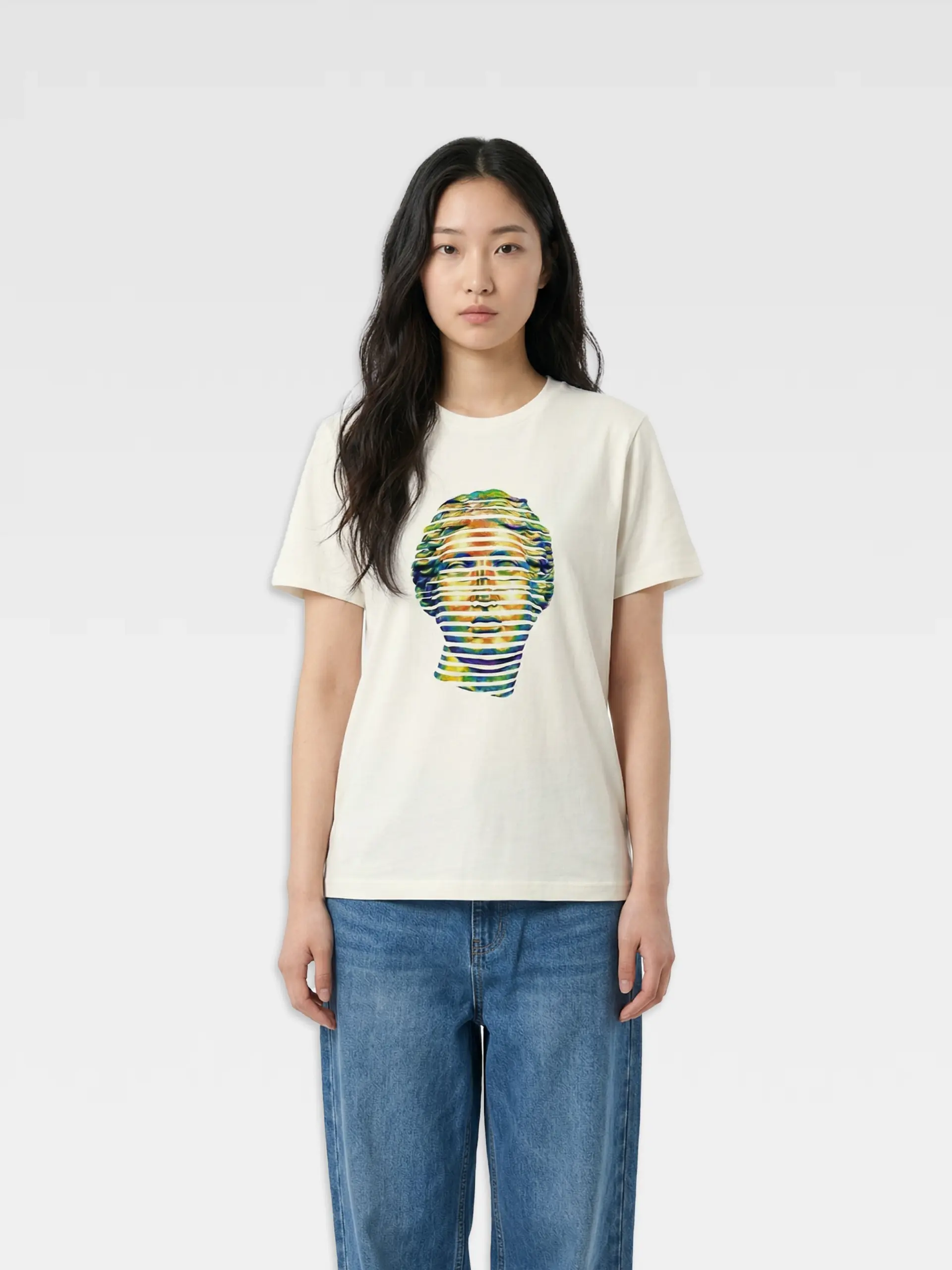 T-Shirt Testa Donna Bianca