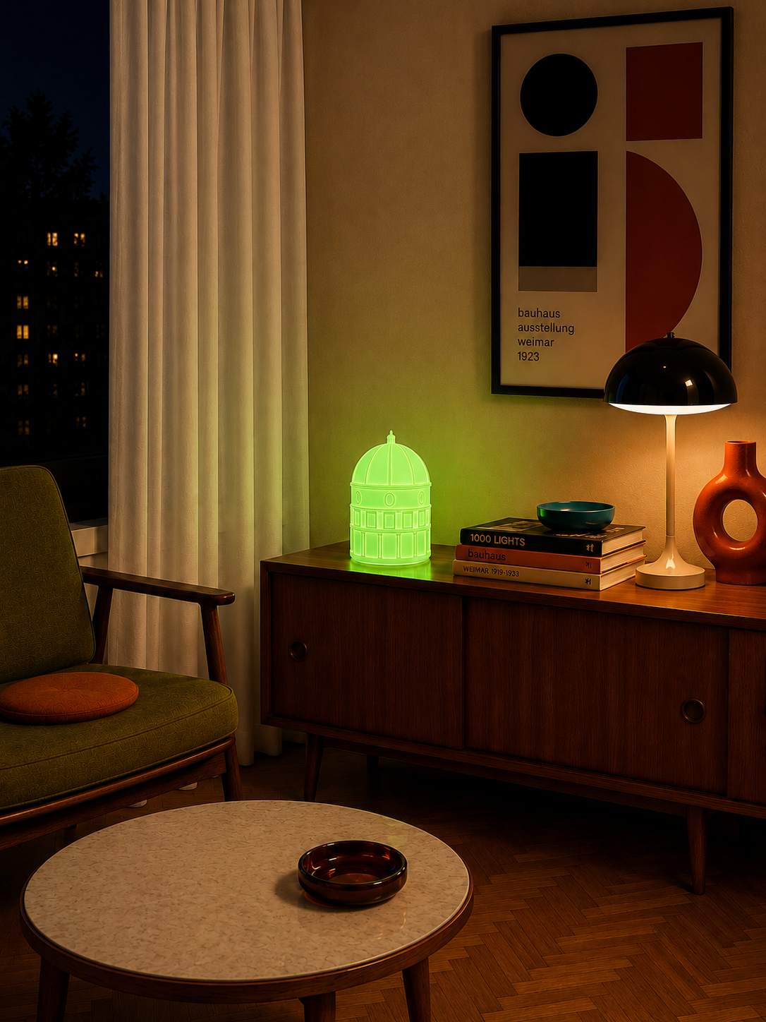 Cupola Medium Fluo Verde
