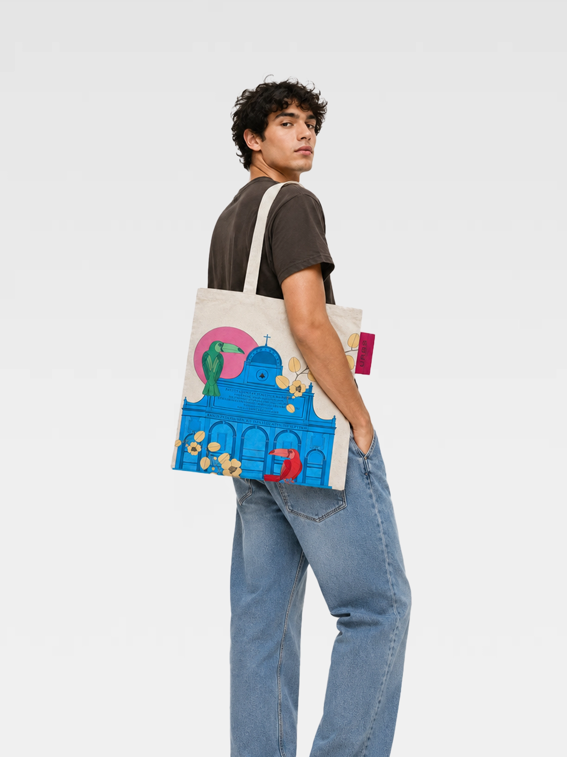 Borsa Shopper Fontanone in Tessuto