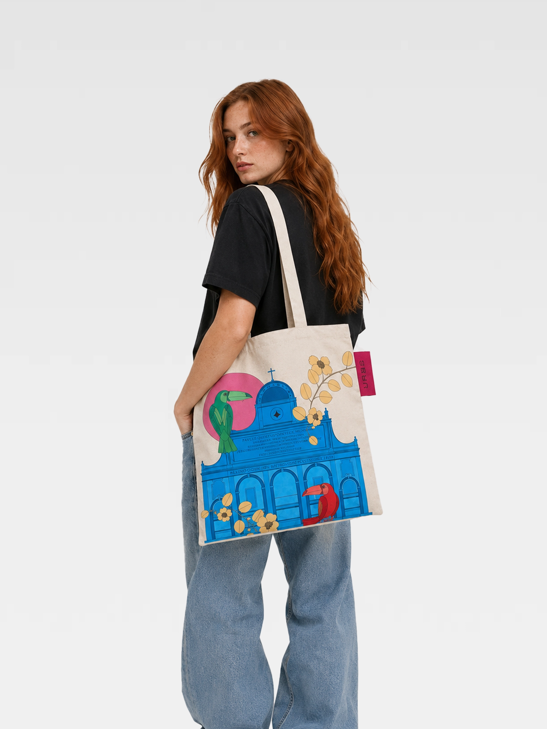 Borsa Shopper Fontanone in Tessuto